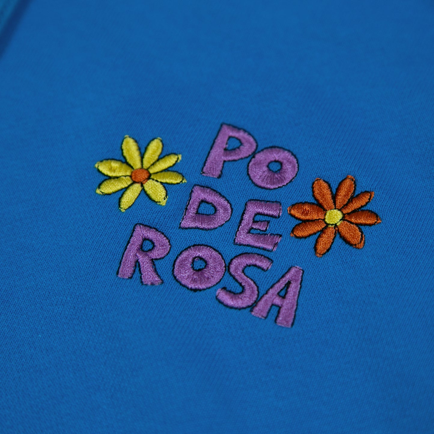 PODEROSA FLOWER LOGO HOODIE / BLUE
