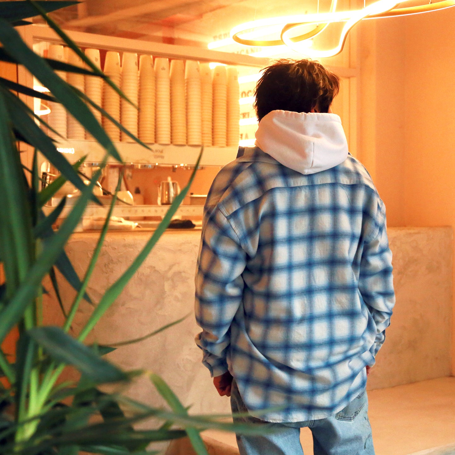 RELAXING LIFE BOX CHECK SHIRT / BLUE