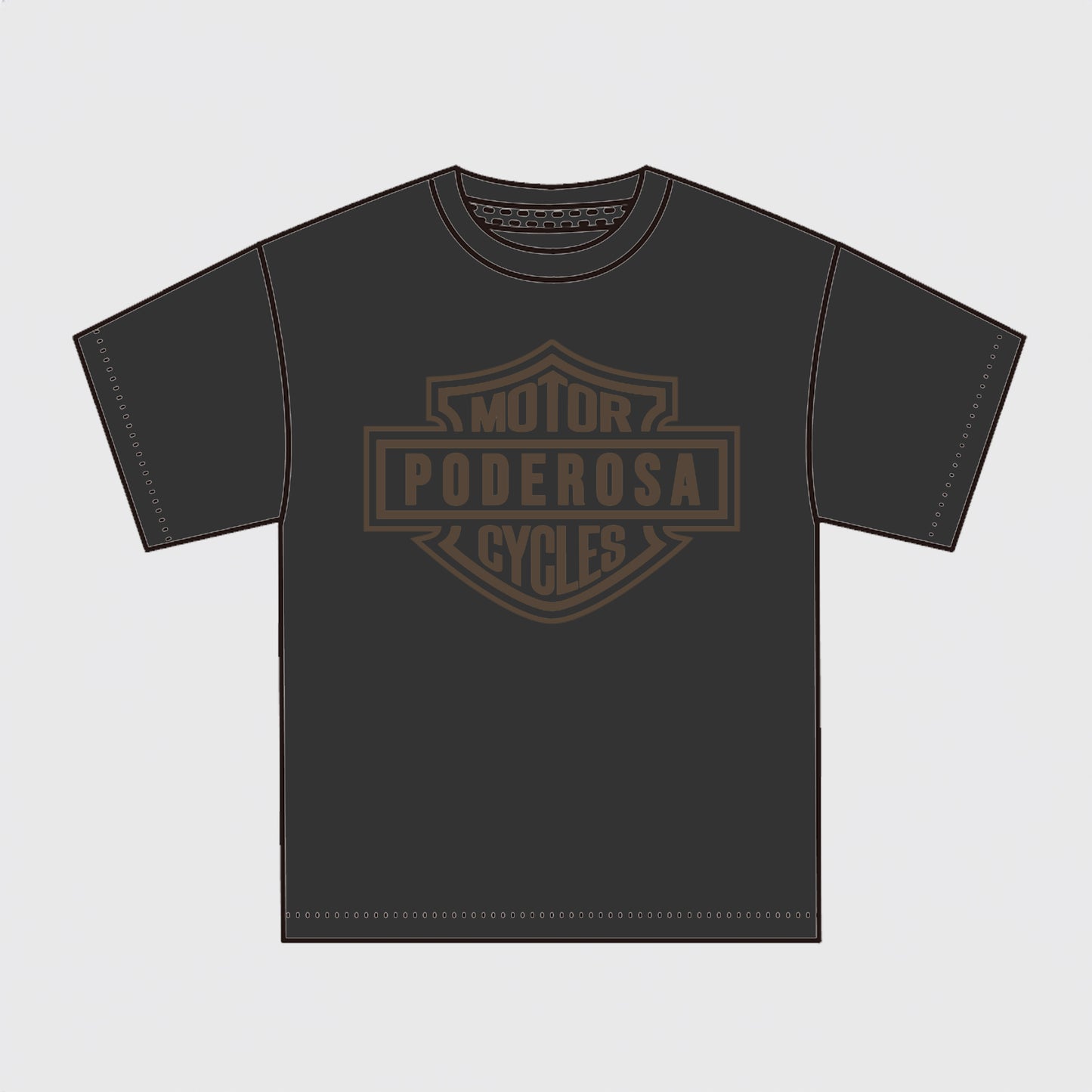 PODEROSA MOTORCYCLE S/S T-SHIRT / VINTAGE BLACK