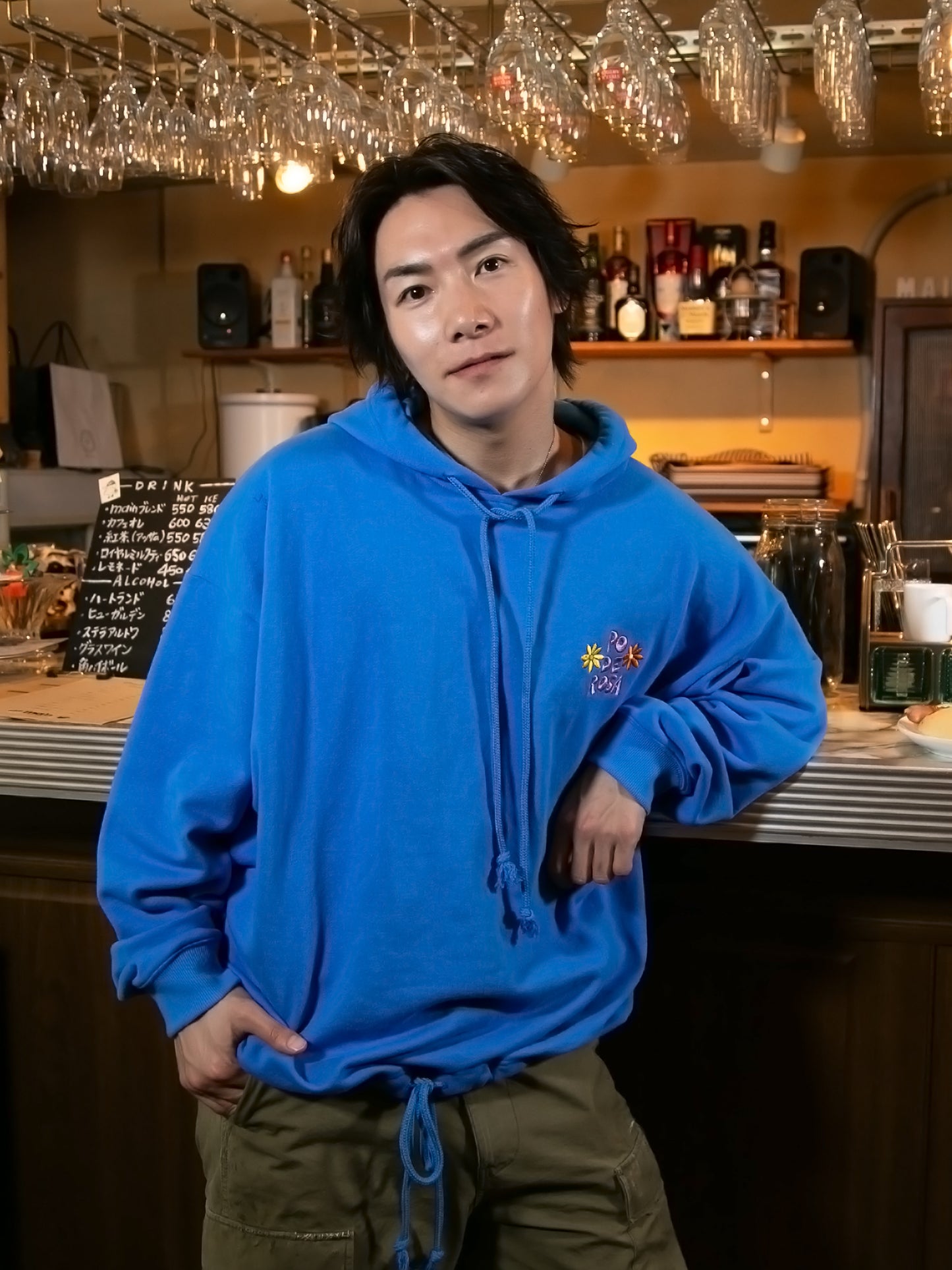 PODEROSA FLOWER LOGO HOODIE / YELLOW
