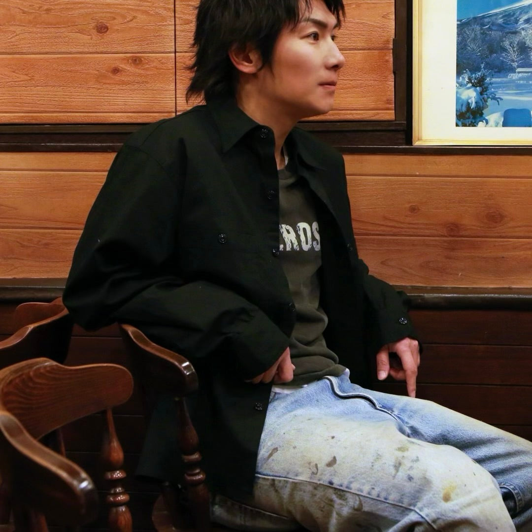 40'S U.S.NAVY L/S N-3 POPLIN CUSTOM SHIRT / BLACK