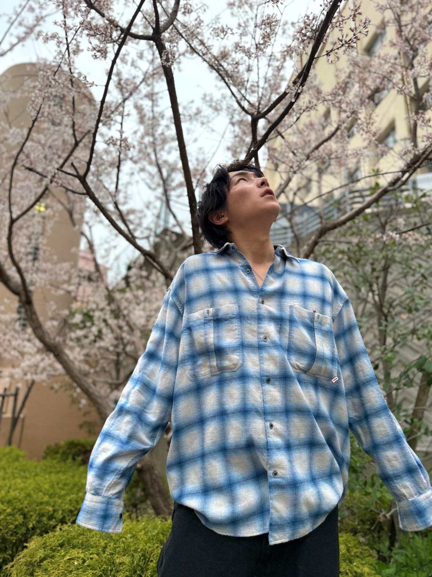 RELAXING LIFE BOX CHECK SHIRT / BLUE