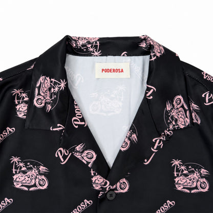 RESORT SATIN SHIRTS / BLACK