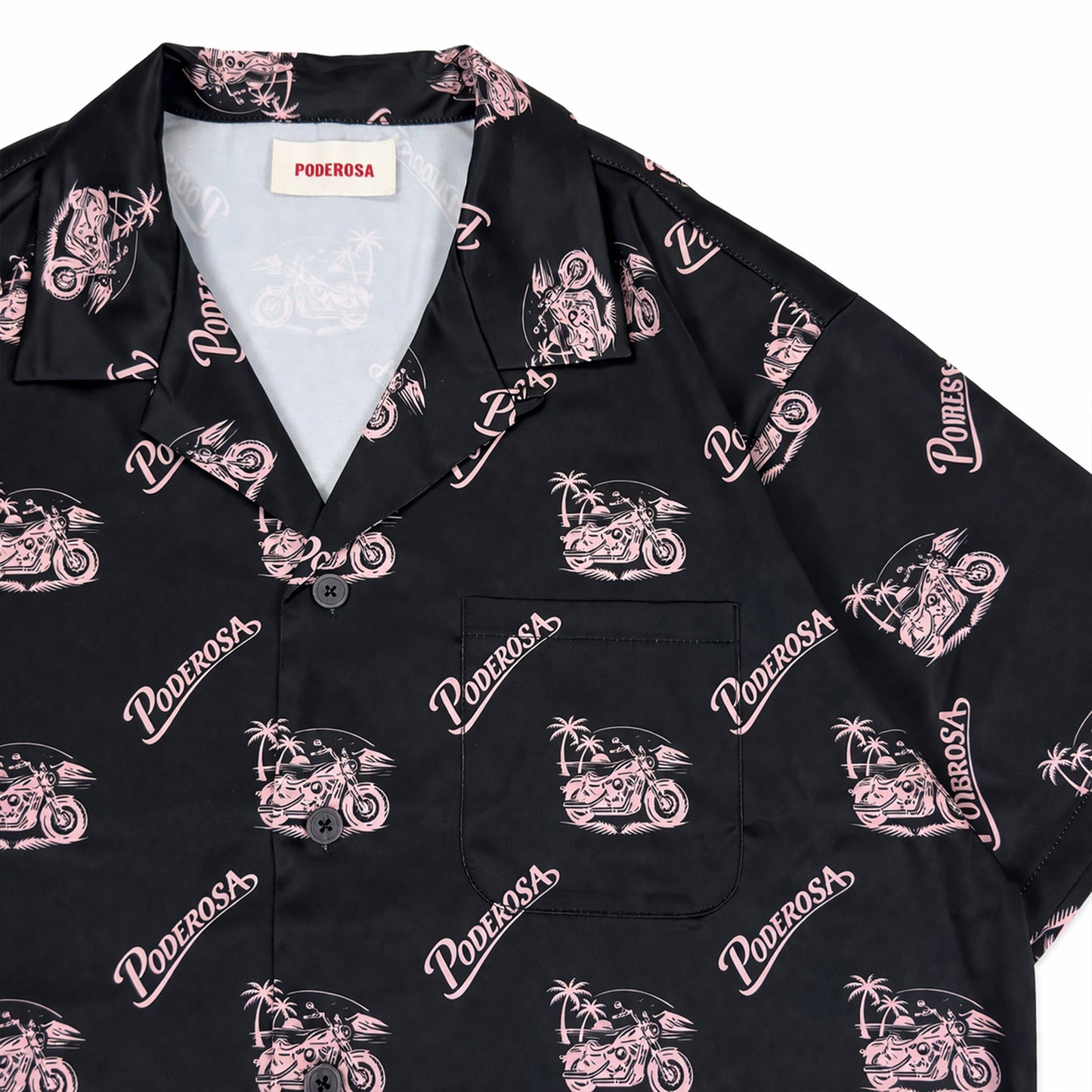 RESORT SATIN SHIRTS / BLACK