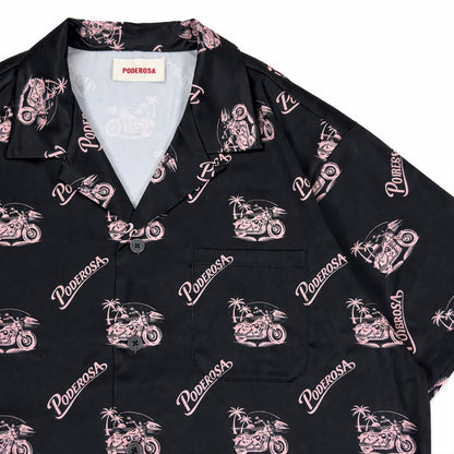 RESORT SATIN SHIRTS / BLACK