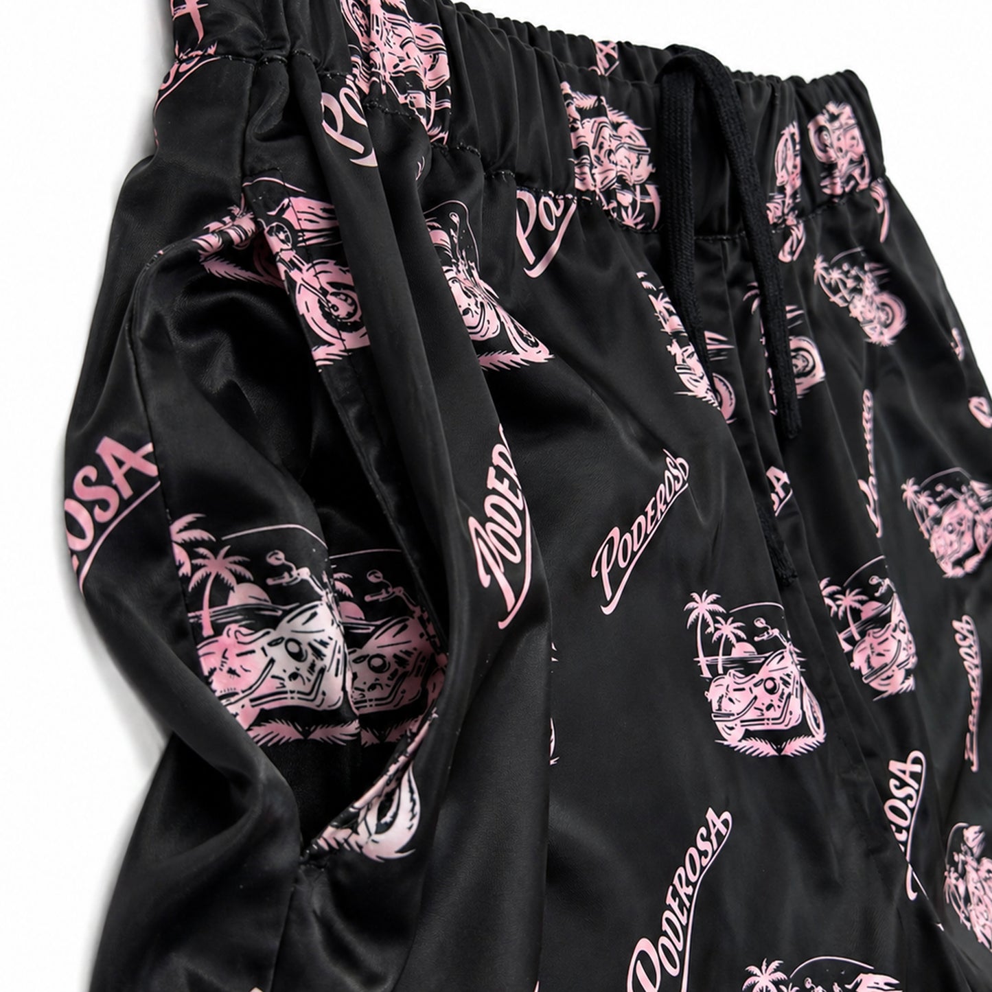 RESORT SATIN SHORTS / BLACK
