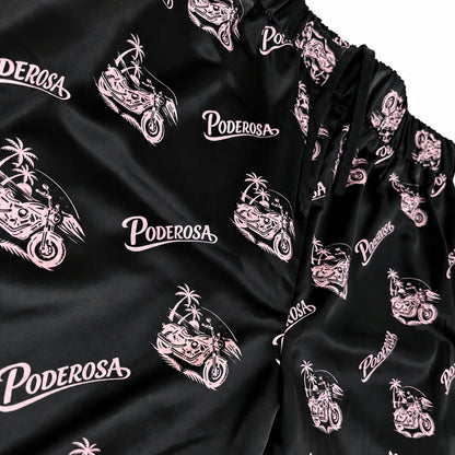 RESORT SATIN SHORTS / BLACK