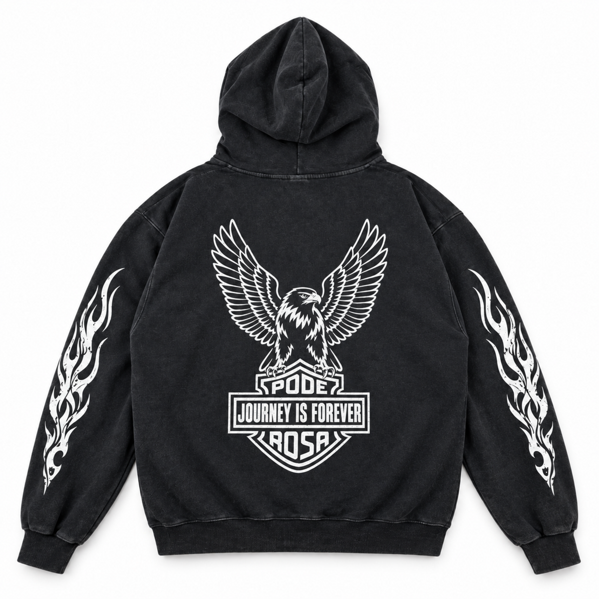 JOURNEY IS FOREVER WASH ZIP HOODIE / FADE BLACK