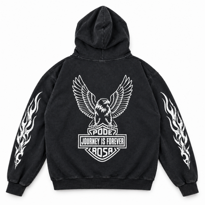 JOURNEY IS FOREVER WASH ZIP HOODIE / FADE BLACK