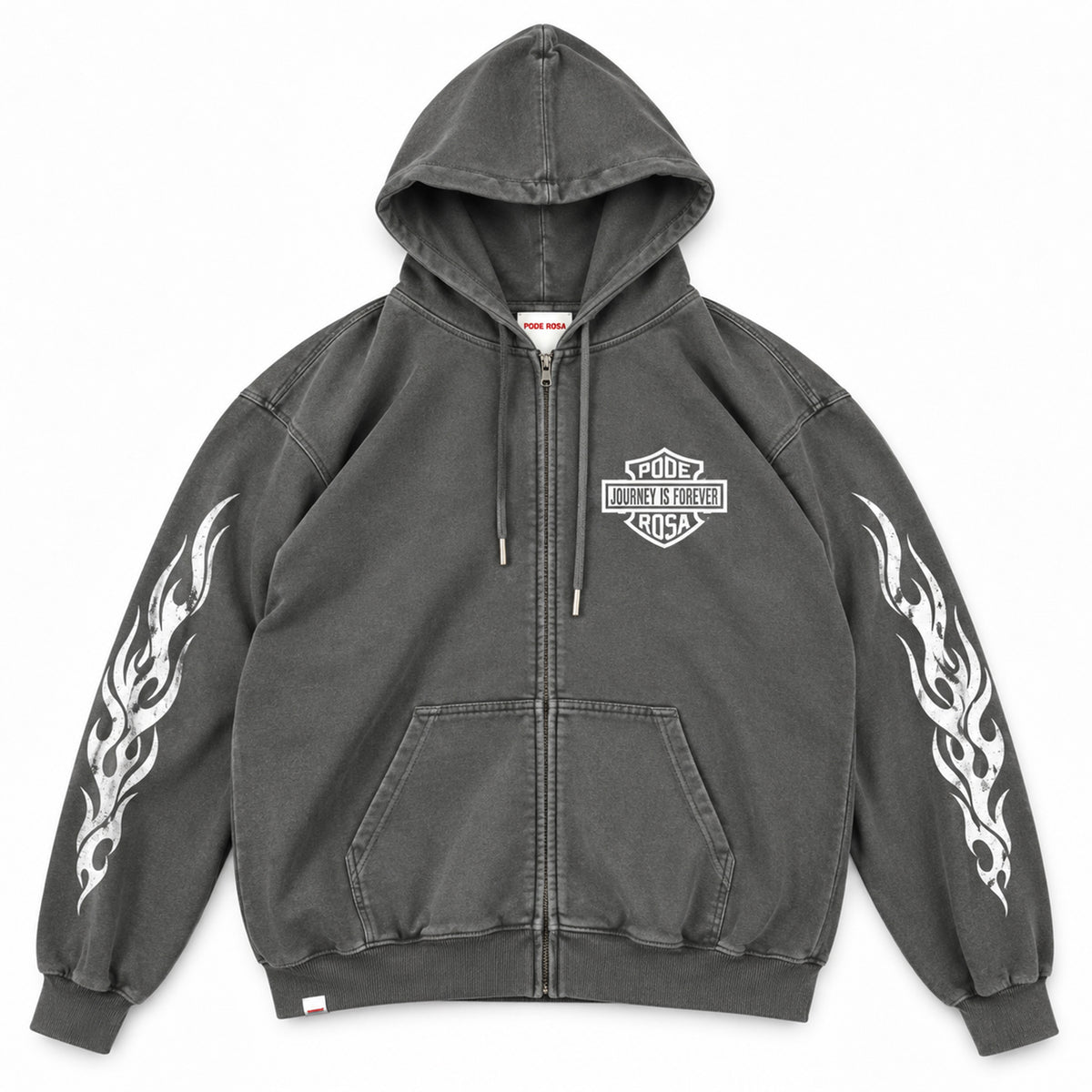 JOURNEY IS FOREVER WASH ZIP HOODIE / FADE GRAY
