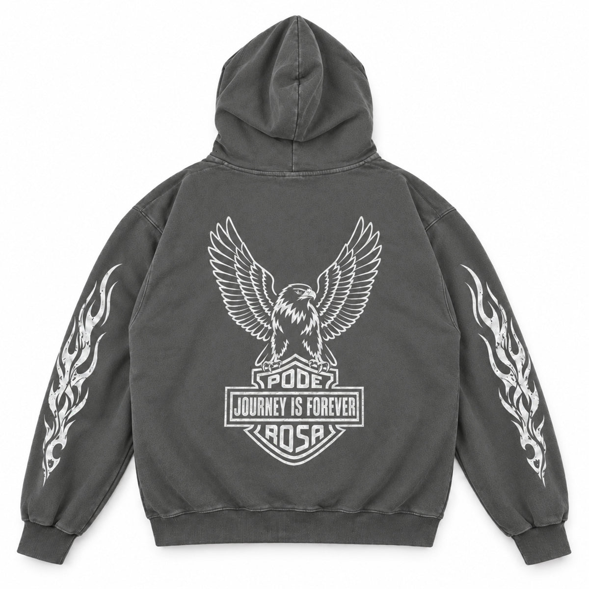 JOURNEY IS FOREVER WASH ZIP HOODIE / FADE GRAY