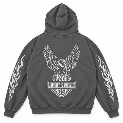 JOURNEY IS FOREVER WASH ZIP HOODIE / FADE GRAY