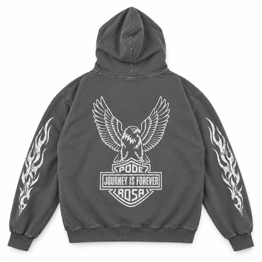 JOURNEY IS FOREVER WASH ZIP HOODIE / FADE GRAY