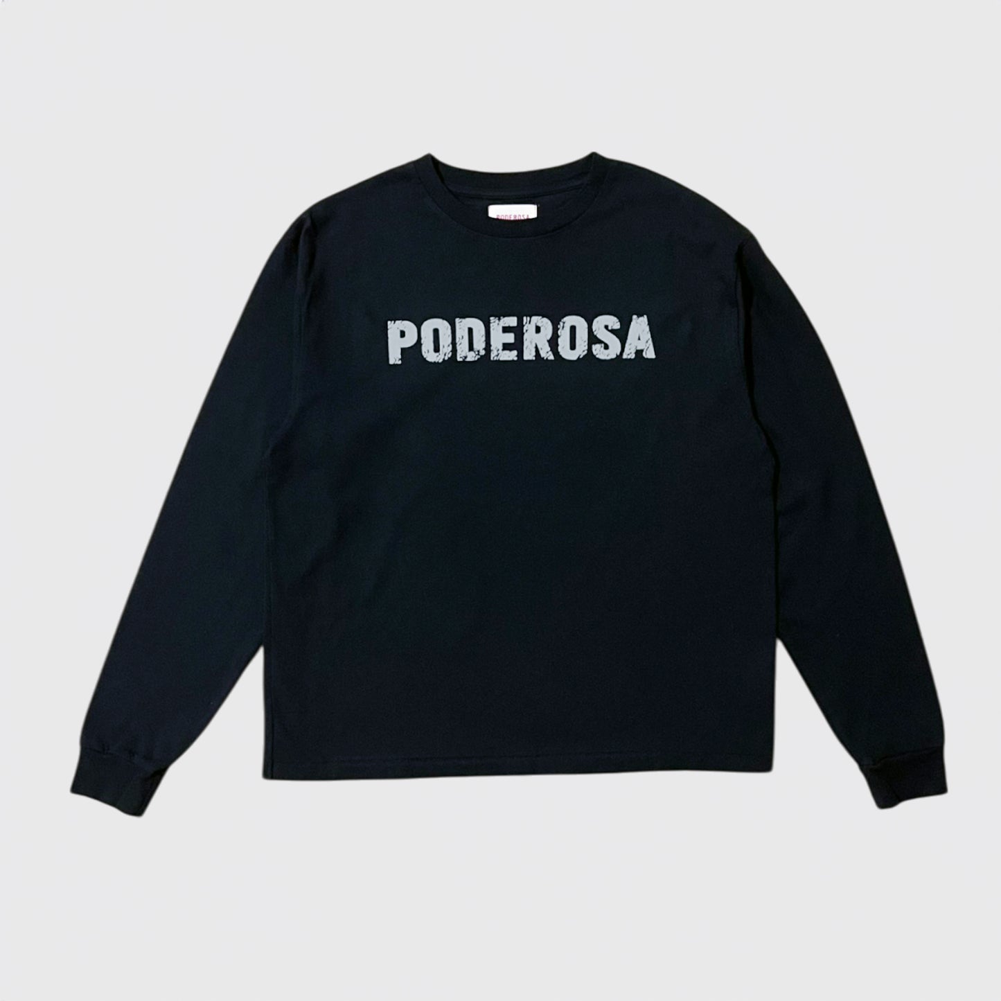 PODEROSA VELVET LOGO LS T-shirt / BLACK