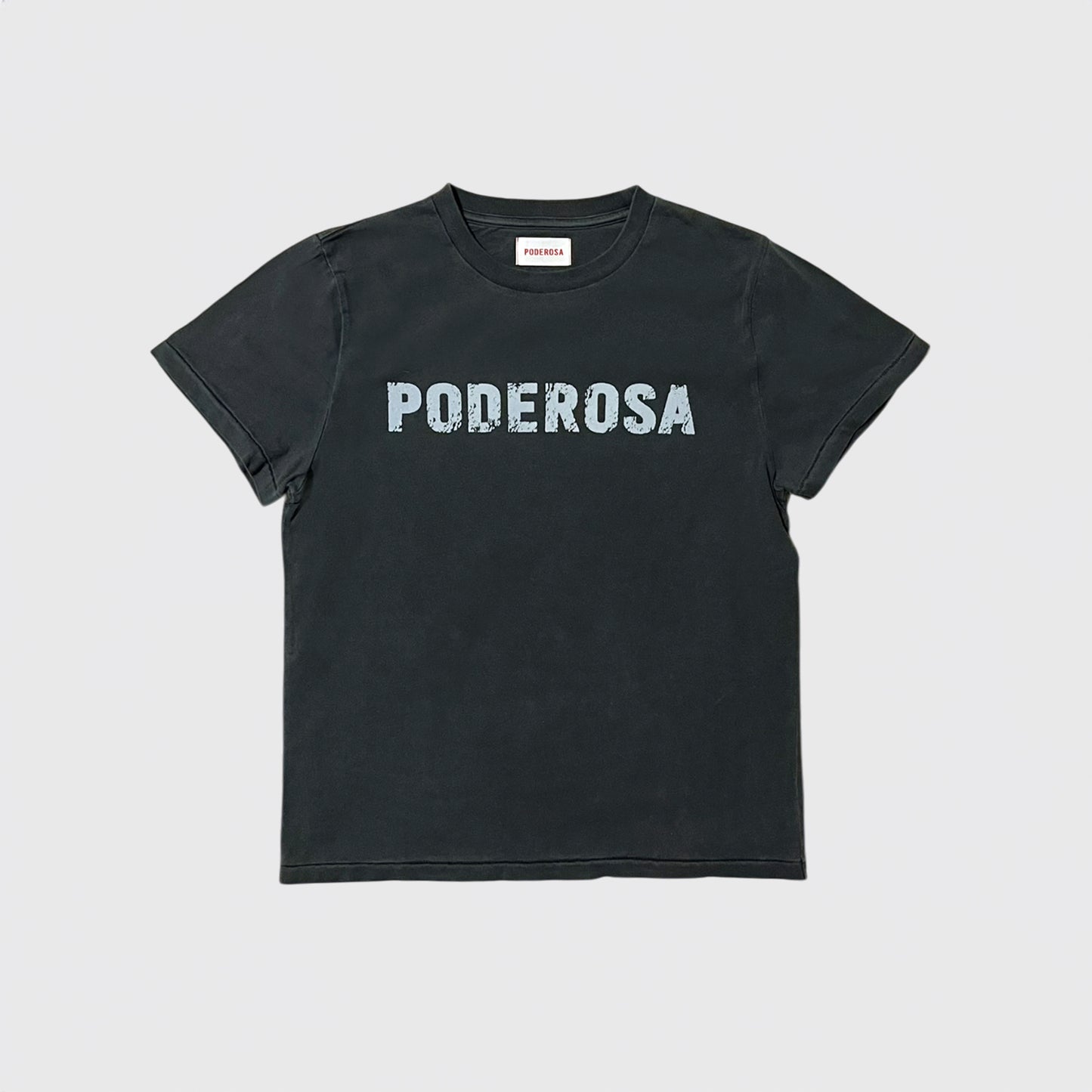 PODEROSA VELVET LOGO T-shirt / BLACK