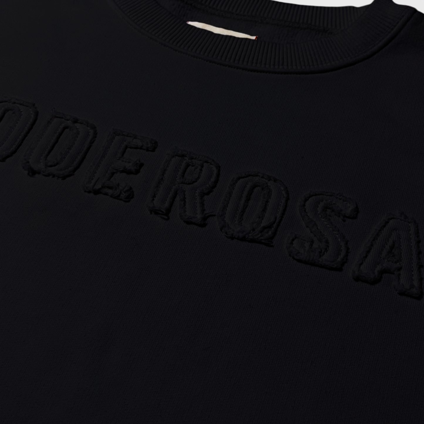 PODEROSA EMBROIDERED PATCH SWEAT SHIRT / BLACK