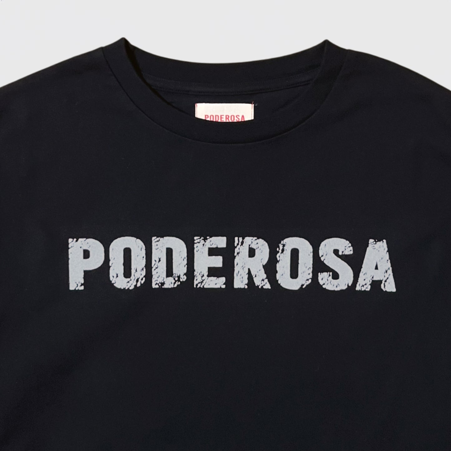 PODEROSA VELVET LOGO LS T-shirt / BLACK