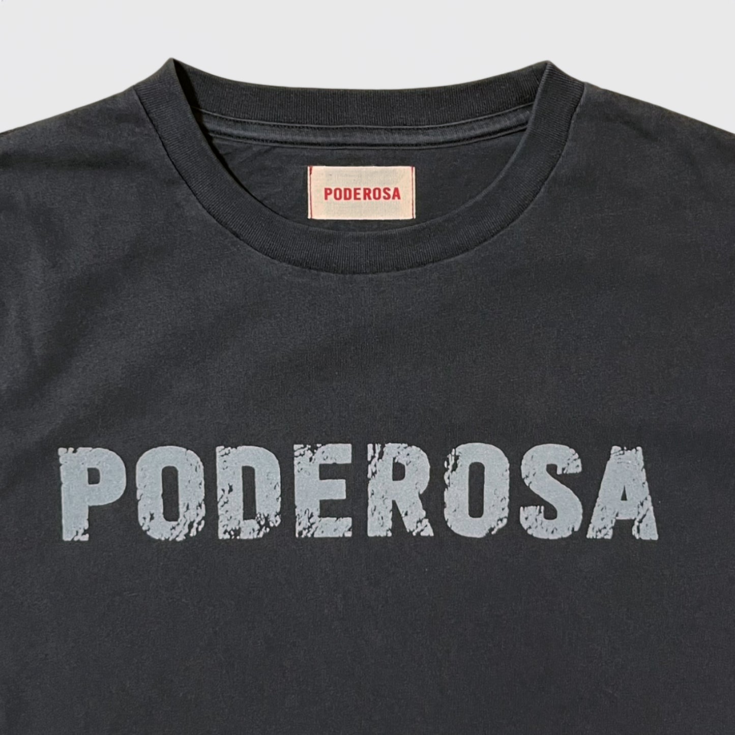 PODEROSA VELVET LOGO T-shirt / BLACK