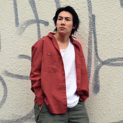 RELAXING LIFE BOX SHIRT / RED