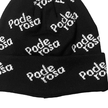 PODEROSA LOGO PATTERNED BEANIE