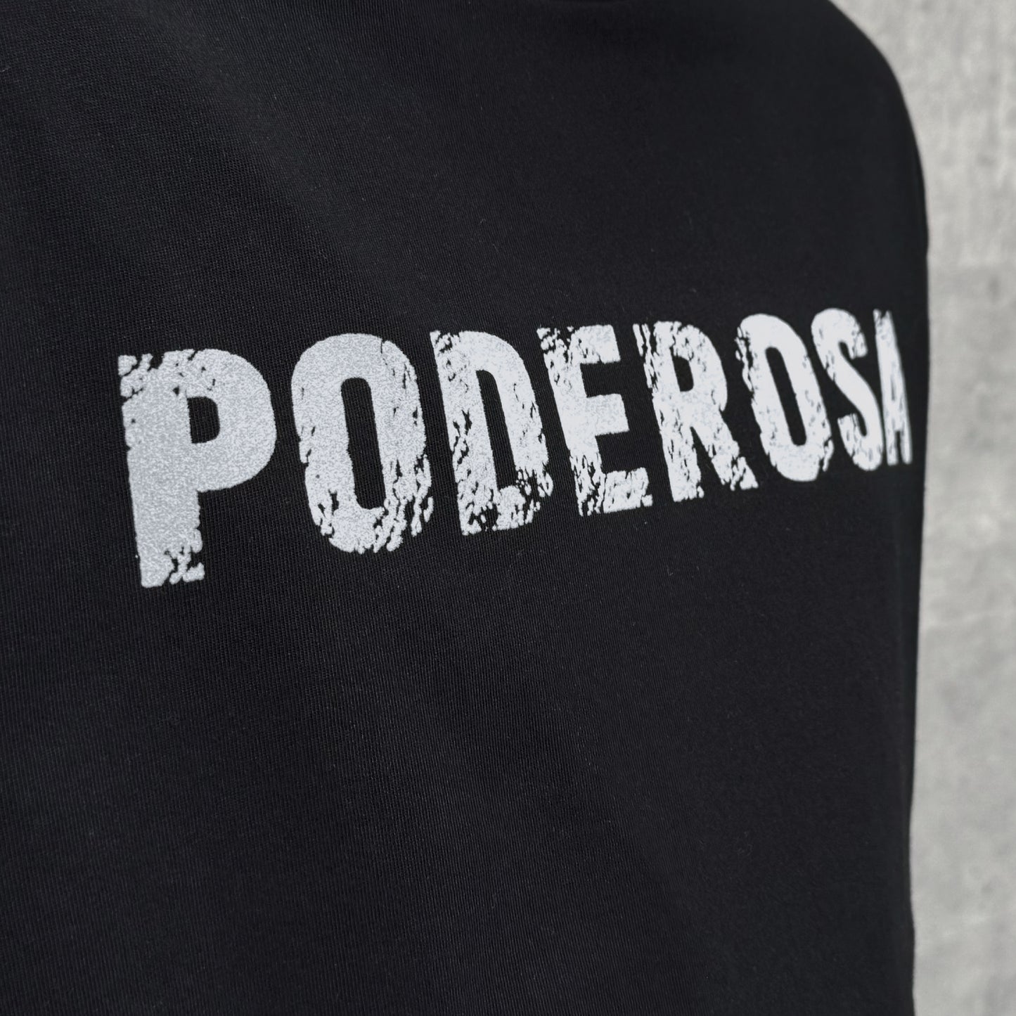 PODEROSA VELVET LOGO LS T-shirt / BLACK