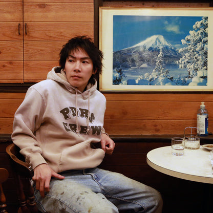 HEAVY WEIGHT CREW HOODIE / SALMON PINK
