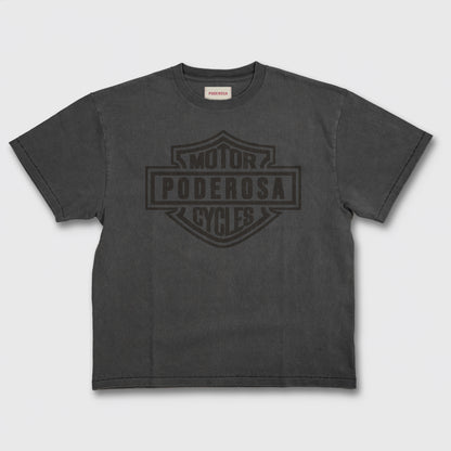 PODEROSA MOTORCYCLE S/S T-SHIRT / VINTAGE BLACK