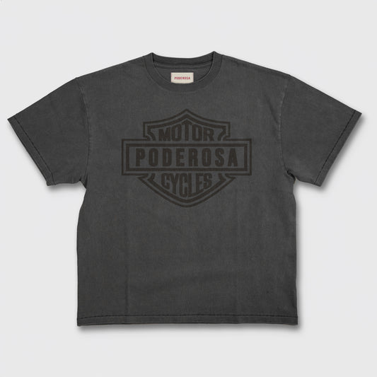PODEROSA MOTORCYCLE S/S T-SHIRT / VINTAGE BLACK