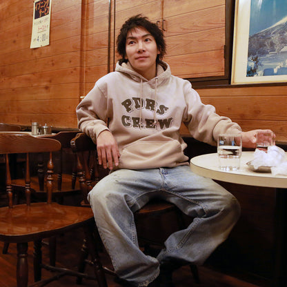HEAVY WEIGHT CREW HOODIE / SALMON PINK