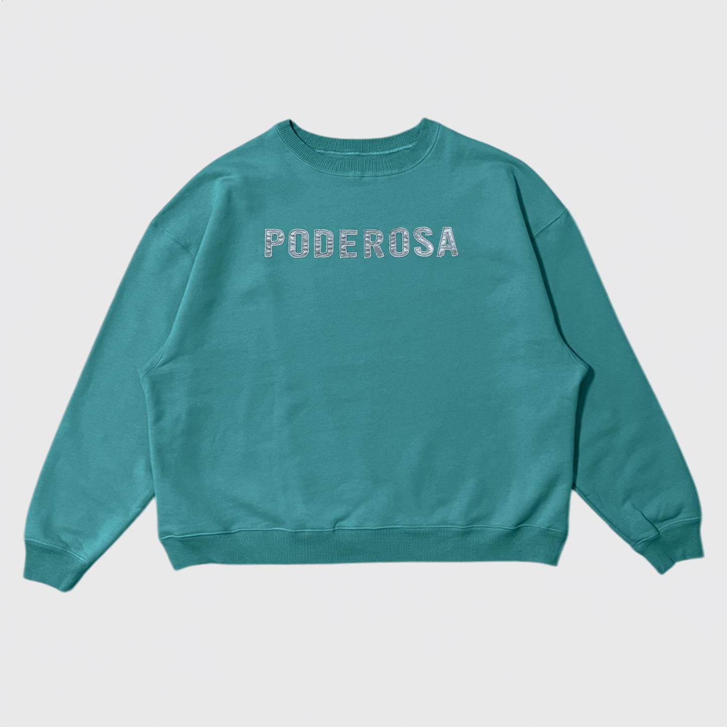 PODEROSA EMBROIDERED PATCH SWEAT SHIRT / GREEN