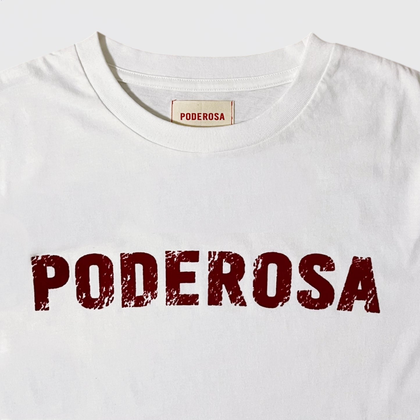 PODEROSA VELVET LOGO T-shirt / OFF WHITE