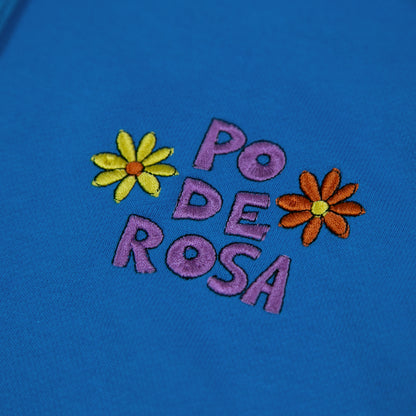 PODEROSA FLOWER LOGO HOODIE / BLUE