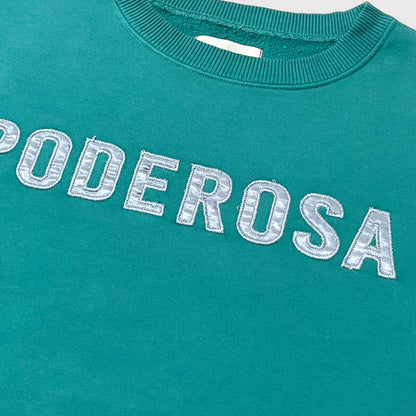 PODEROSA EMBROIDERED PATCH SWEAT SHIRT / GREEN