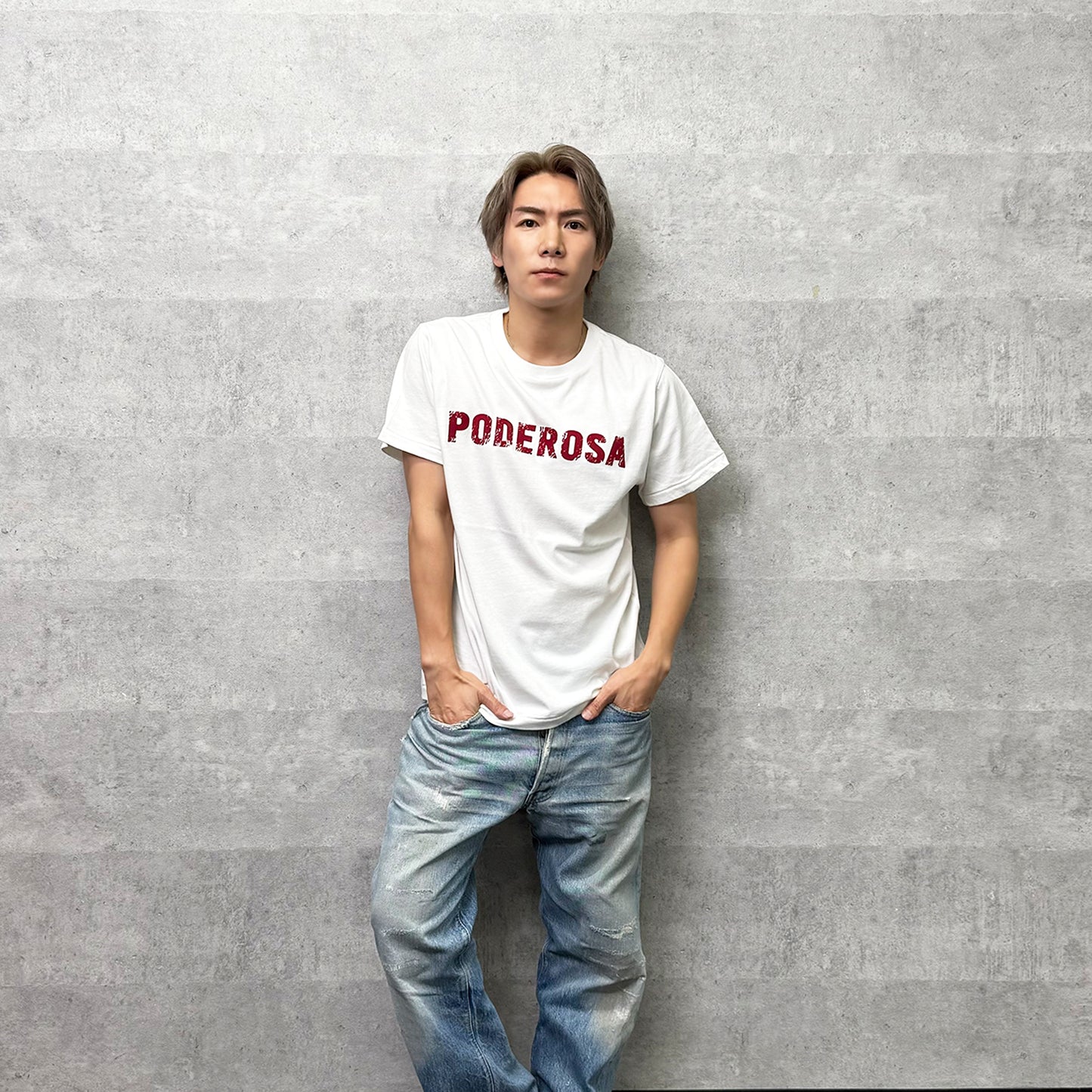 PODEROSA VELVET LOGO T-shirt / OFF WHITE