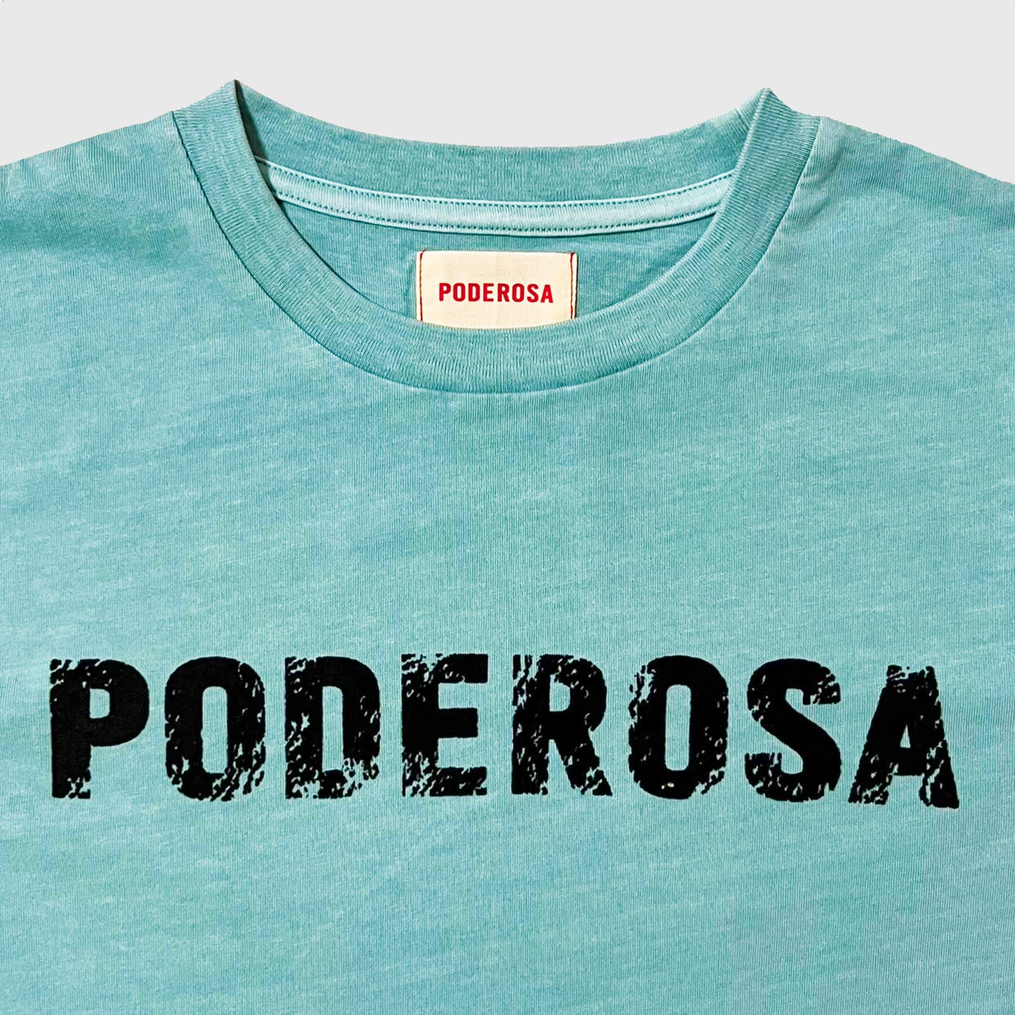 PODEROSA VELVET LOGO T-shirt / AQUA