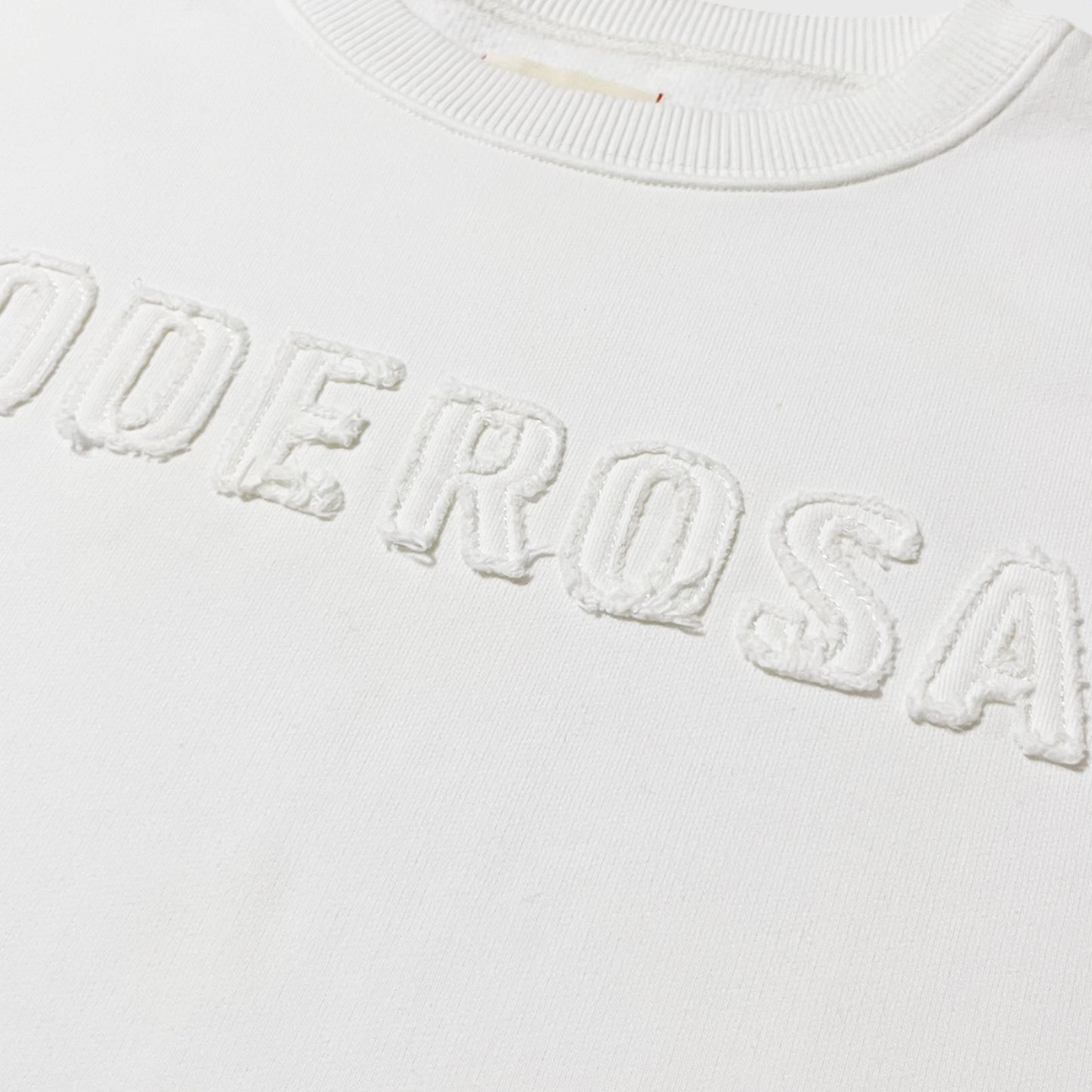 PODEROSA EMBROIDERED PATCH SWEAT SHIRT / WHITE