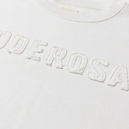 PODEROSA EMBROIDERED PATCH SWEAT SHIRT / WHITE