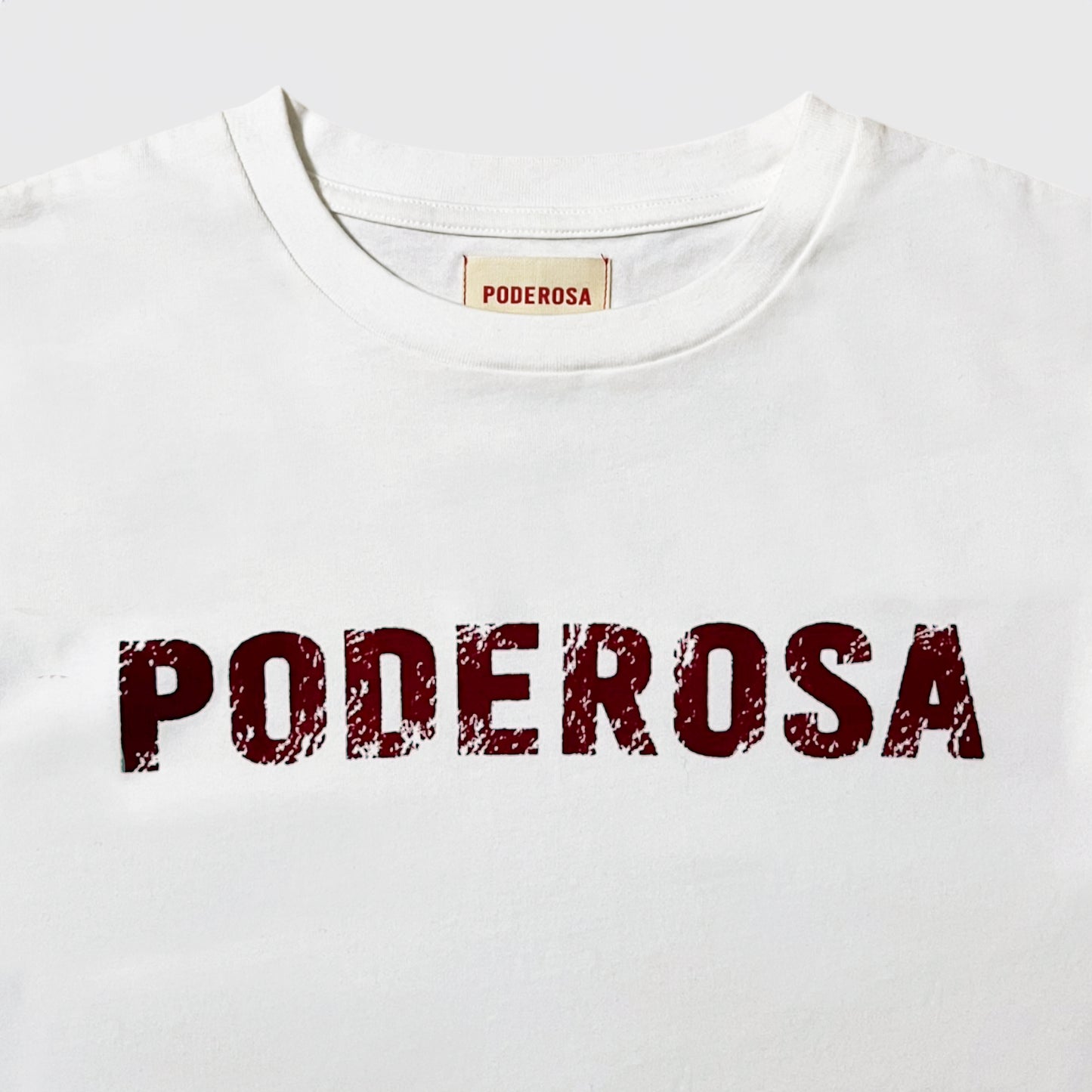 PODEROSA VELVET LOGO LS T-shirt / OFF WHITE