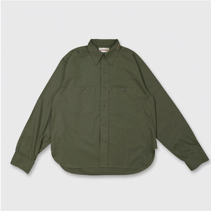 40'S  U.S.NAVY L/S N-3 POPLIN CUSTOM SHIRT / KHAKI