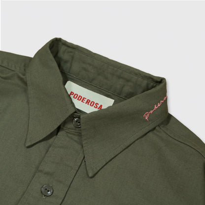40'S  U.S.NAVY L/S N-3 POPLIN CUSTOM SHIRT / KHAKI