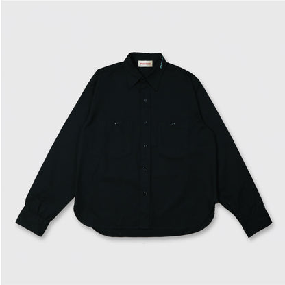 40'S  U.S.NAVY L/S N-3 POPLIN CUSTOM SHIRT / BLACK