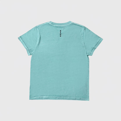 PODEROSA VELVET LOGO T-shirt / AQUA
