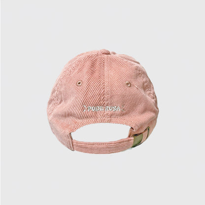 PODEROSA LOGO CORDUROY CAP / SMOKE PINK