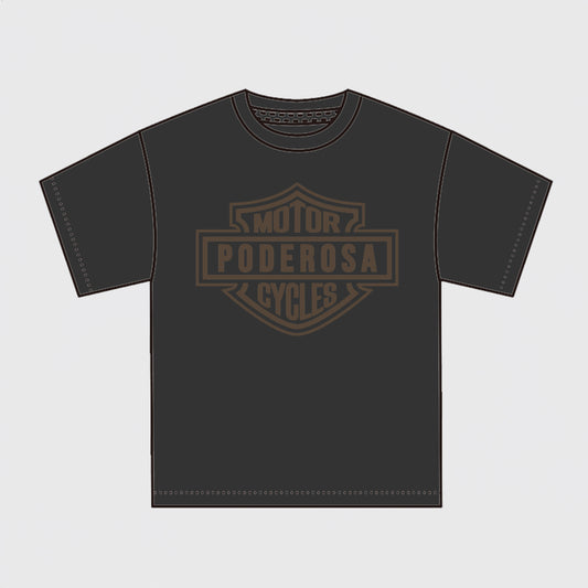 PODEROSA MOTORCYCLE S/S T-SHIRT / VINTAGE BLACK