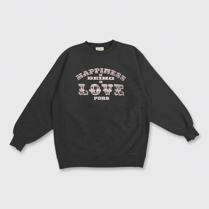 HEAVY WEIGHT LOVE SWEAT SHIRT / VINTAGE BLACK