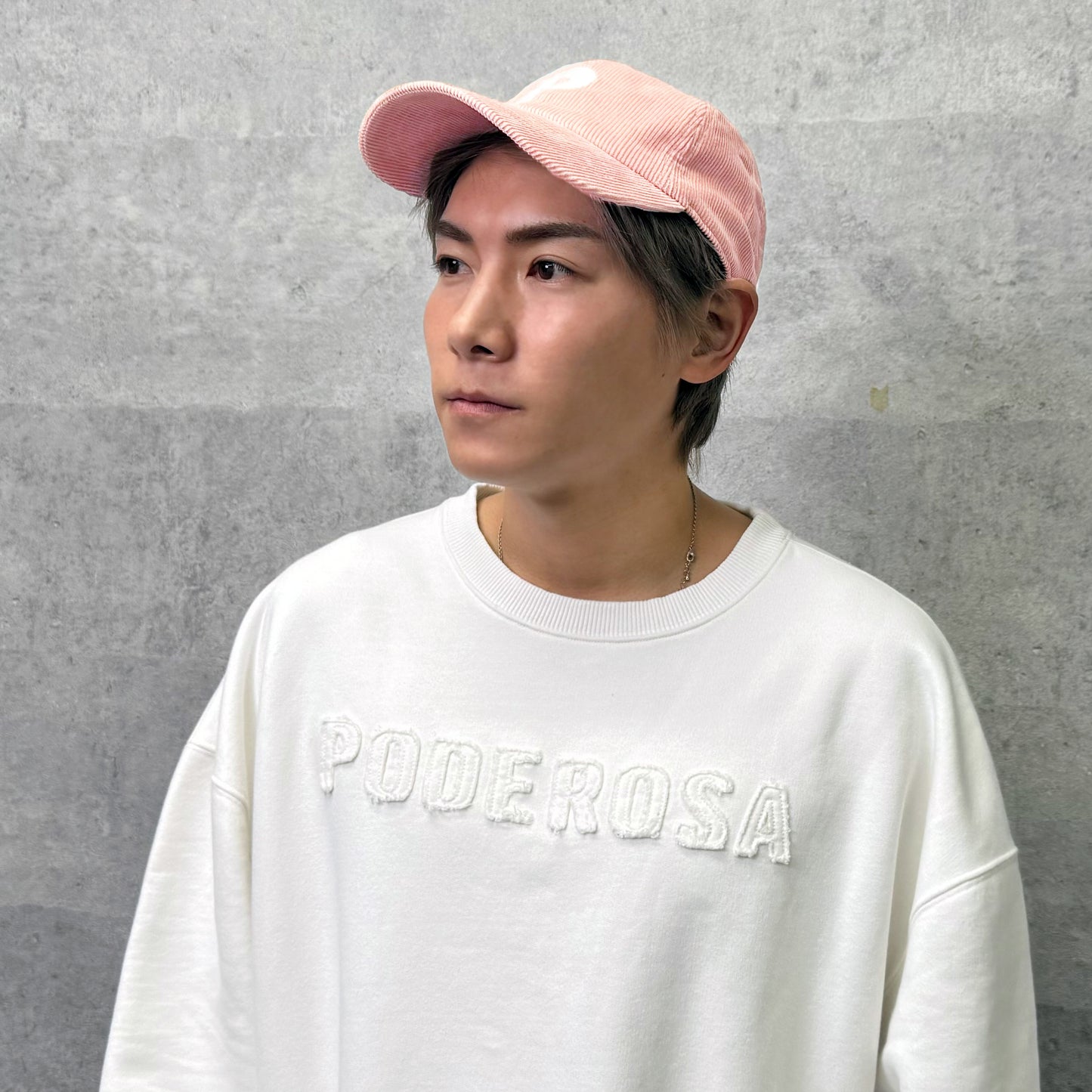 PODEROSA LOGO CORDUROY CAP / SMOKE PINK