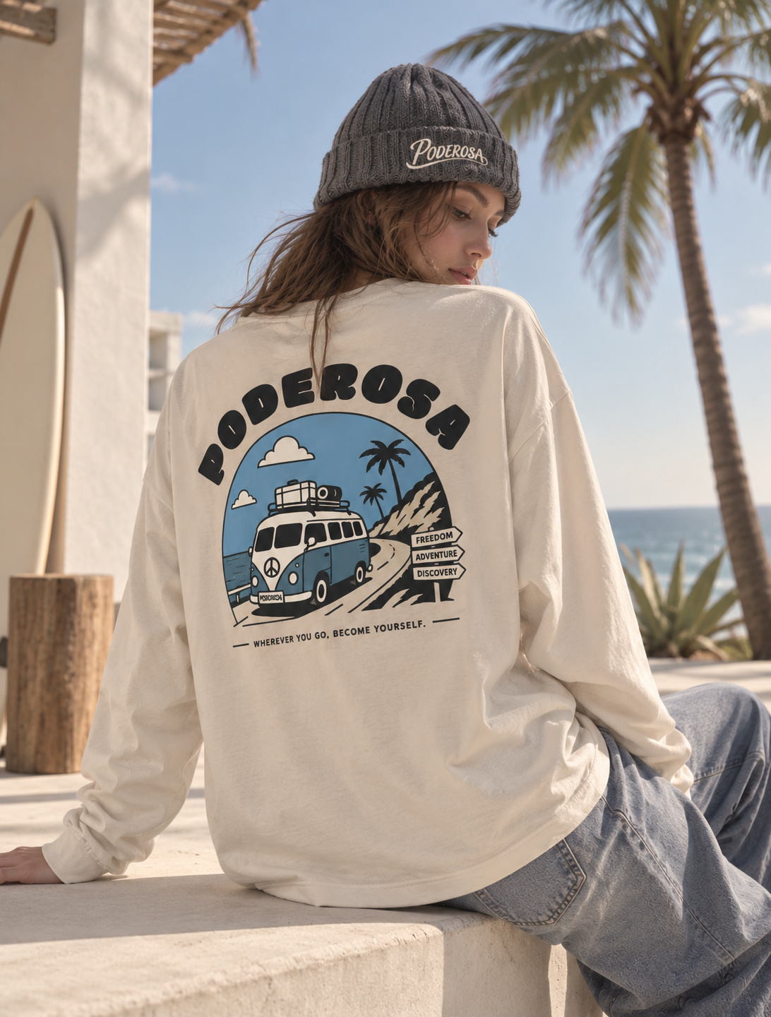 LOCAL JOURNEY L/S TEE / BEIGE