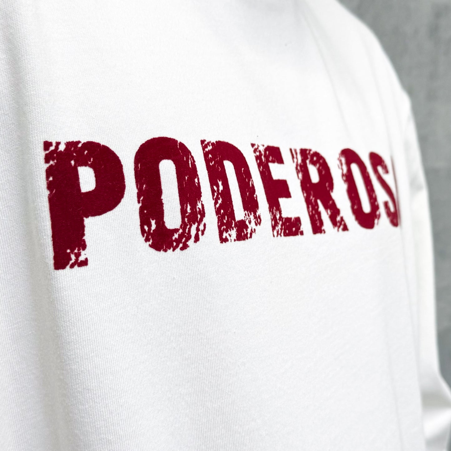 PODEROSA VELVET LOGO LS T-shirt / OFF WHITE