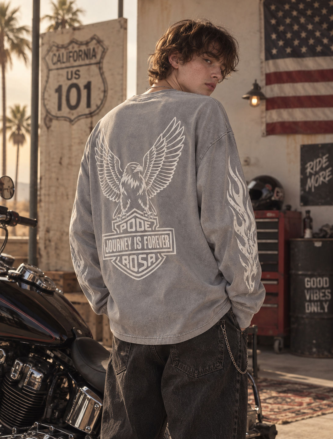 JOURNEY IS FOREVER WASH LONGSLEEVE / FADE GRAY