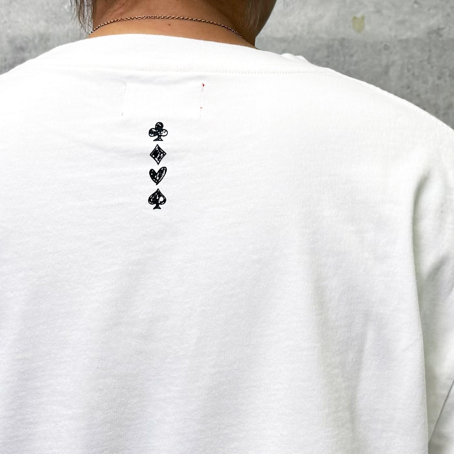 PODEROSA VELVET LOGO LS T-shirt / OFF WHITE